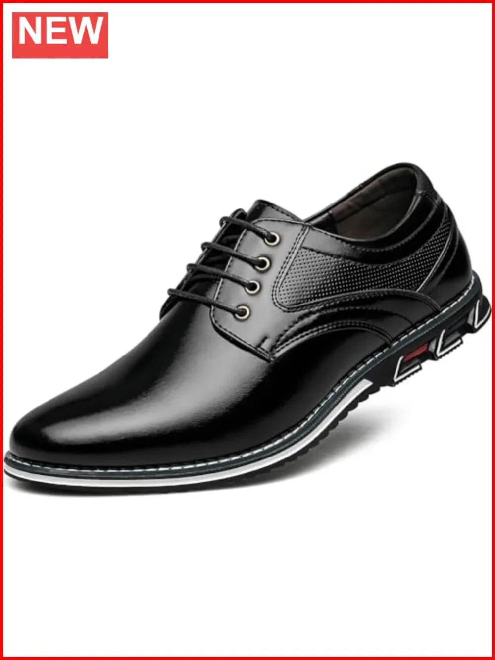 Men's PU Leather Oxfords Dress Shoes Business Casual Lace Up Comfort